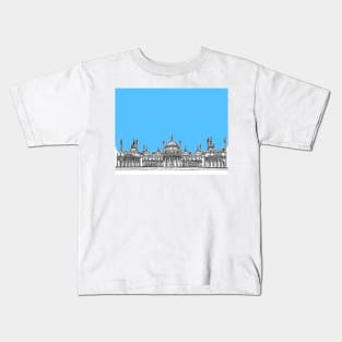 Brighton Royal Pavilion Facade Drawing ( Pale blue version ) Kids T-Shirt